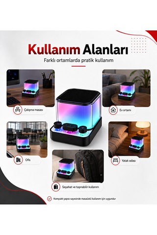Mini Bluetooth Hoparlör Rgb Işıklı 5w Tws Fm Radyo Micro Sd Kart Destekli Şarjlı Ses Bombası Henüz Yorum Yazılmamış.
