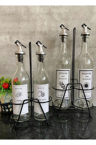 2li Standlı 750 Ml Yağlık 2li 375 Ml Sirkelik Limonluk Mutfak Yağ