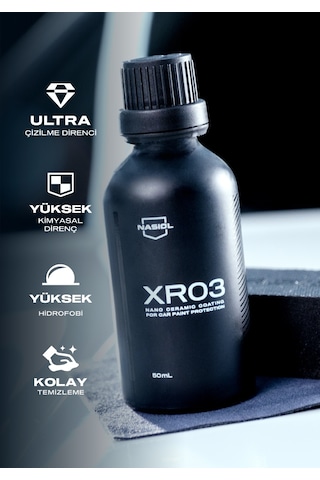 Nasiol XR03 Araç Nano Seramik Kaplama ve Boya Koruma 1.5 Yıl Dayanım 50 ML Su İtici Çizik Önleyici