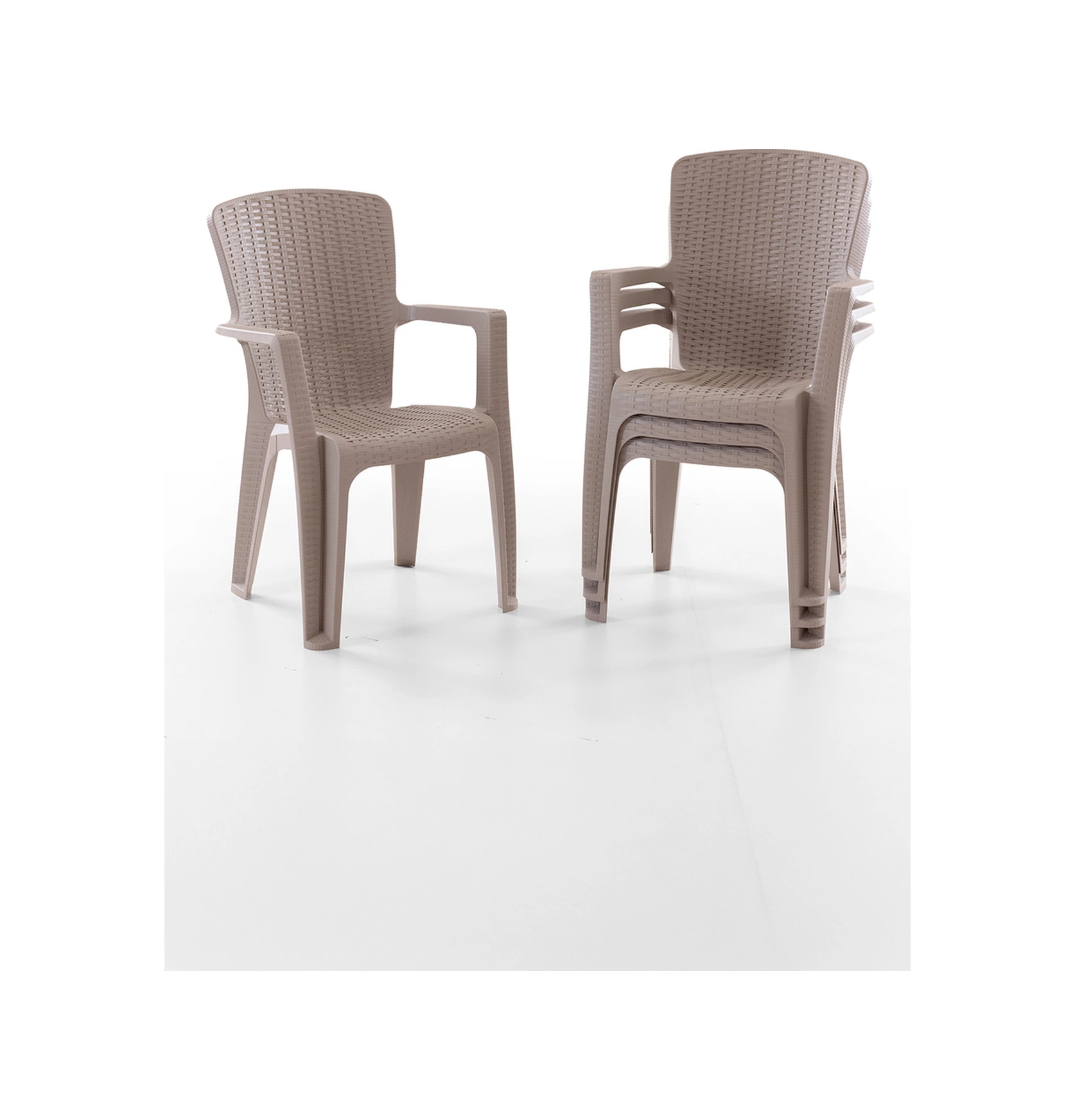 Side 4 Kişilik Rattan Masa Sandalye Takımı Cappuccino Cappuccino