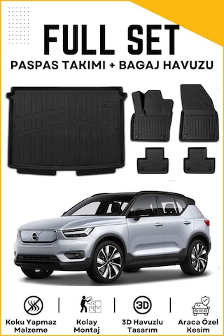Volvo Ex40 2024 Model Birebir Uyumlu Bagaj Havuzu+paspas Seti