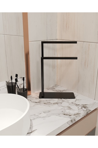 Havluluk Tezgah Üzeri Kağıt El Havluluğu Ev Banyo Düzenleyici Siyah