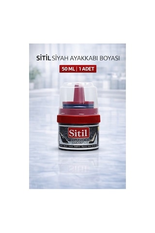 Erdo01ticaret Sitil Classic Ayakkabı Boyası Siyah Parlatıcı Süngerli 1 Adet Beyaz