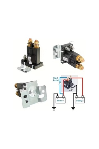 Motion003 500a Cift Batarya Izolatoru Otomatik Baslatici Solenoid Araba Rolesi 12v 24v 500a 24v Agir Hizmet Tipi Siyah Altin Tüm Arazi Araci Uyumlu