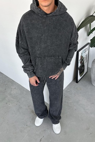 Antrasit Basic Yıkamalı Oversize Sweatshirt Antrasit