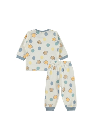 Civil Baby Ayıcık Baskılı 6-18 Ay Pijama Takımı - Ekru