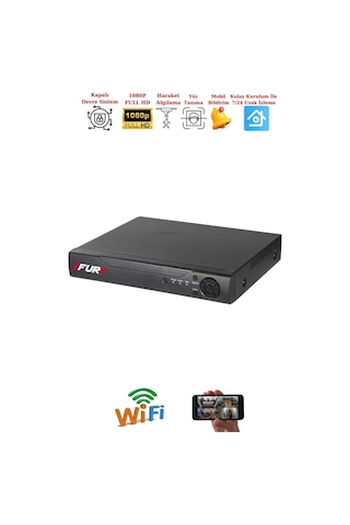 Fury 16 Kameralı 5mp Lens 2 Mp Görüntü Gece Renkli Full Hd Ultra Led Akıllı Güvenlik Kamerası Seti 1 Tb