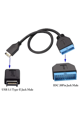Usb 3.1 Type-e Male To Usb 3.0 19 20 Pin Dişi Uzatma Kablosu