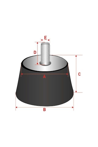 Vakumlu Kauçuk Takoz Makina Ayağı 70 40mm