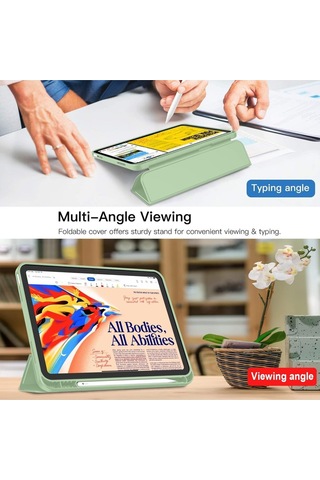 Apple Uyumlu iPad 11.nesil 2025 / 10.nesil 2022 Kalem Bölmeli Standlı Smart Kılıf Kapaklı Kılıf