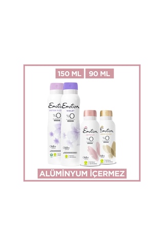 Emotion Kadın Deodorant Seti Violet, Floral 2x150 Ml , Gold Bliss-joyous 2x90 Ml