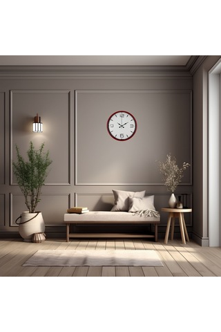 Almira Duvar Saati Dynamic Red 36 Cm Duvar Saati Kırmızı
