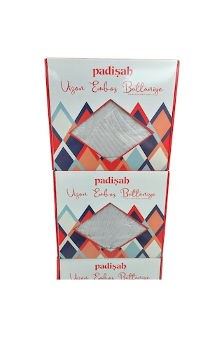 Padişah Embos Kutulu Çift Kişilik Vizon Battaniye 220x240 -gri Gri