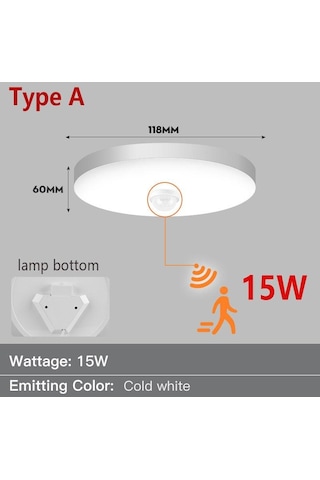 Jms Canmeijia Hareket Sensörlü Led Tavan Işıkları 15w 20w 30w 40w Akıllı Pır Hareke İç Mekan Aydınlatma Led Aydınlatmalar 54350171