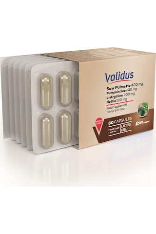 Validus Saw Palmetto 400 Mg L-arginine Pumpkin Seed Lycopene 60 Kapsül