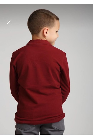 Dıgıl Kids Çocuk Polo Yaka Okul Tişörtü Uzun Kol Bordo