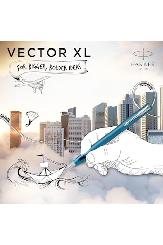 Parker Dolma Kalem Vector Xl Matte Teal M Blue Genel