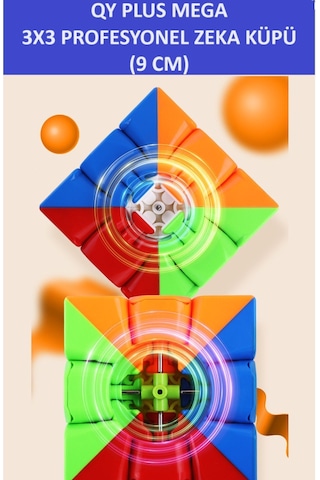 Qy Plus Mega 9 Cm Mıknatıslı Profesyonel Speed Cube - 3x3 Zeka Küpü - Sabır Küpü -
