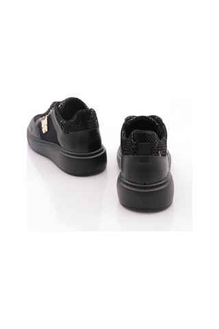 Dgn B1007 Kadin Fileli Aksesuarli Sneakers Ayakkabi Siyah