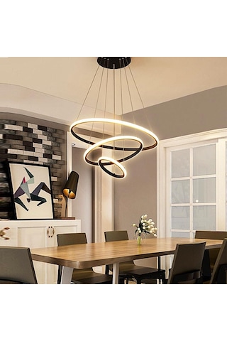 Priştine 3 Renk Işık 80x60x40 CM Sarkıt Avize Antrasit Gövde