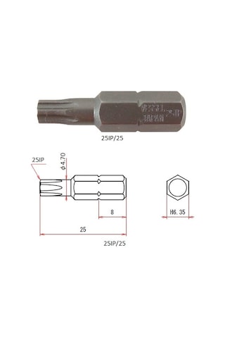 vessel 447206 T25Ipx25 MM Torx Bits Uç vessel 447206 T25Ipx25 MM Torx Bits Uç