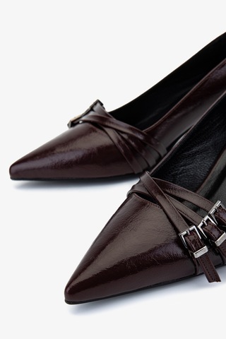 Valmenti Kadın Suni Deri Bordo Stiletto Ayakkabı 1073 0510 Bn Ayk Sk25-26 Bordo Dr Bordo