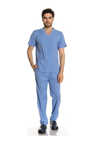 Unisex Likralı Koyu Mavi Scrubs