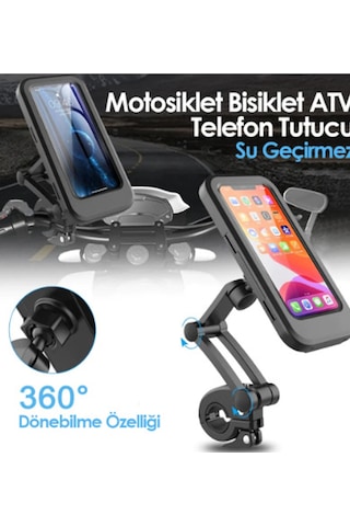 Gidon Bağlantılı Su Geçirmez Mıknatıslı Motorsiklet Telefon Tutucu 11