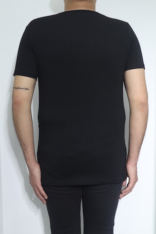 Santa Dmctekstil Erkek Düz Spor Kesim Dar Kalıp Bisiklet Yaka Basic T-shirt Siyah