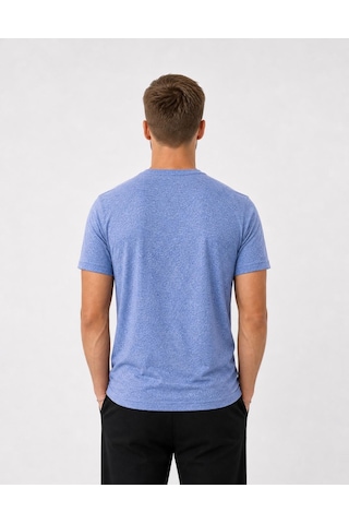 Axxel Erkek Mavi Melanj Kısa Kollu Pamuk T-shirt-d405