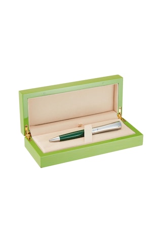 Steelpen 914 Wood Ahşap Kutulu Yeşil Tükenmez Kalem Çok Renkli