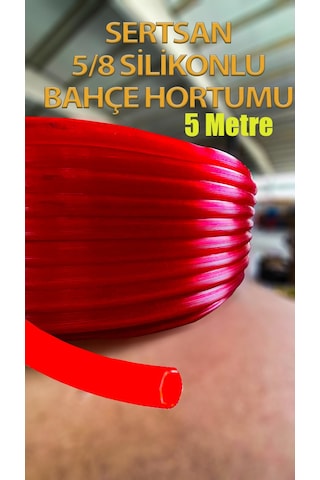 Silikonlu Bahçe Hortumu 5/8 Kırmızı Renk 5 Metre