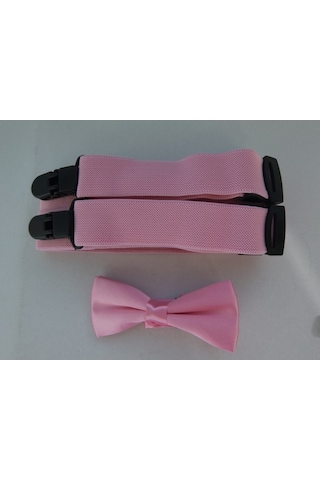 Pembe Çocuk Papyonu / Pembe Çocuk Pantolon Askısı Pembe