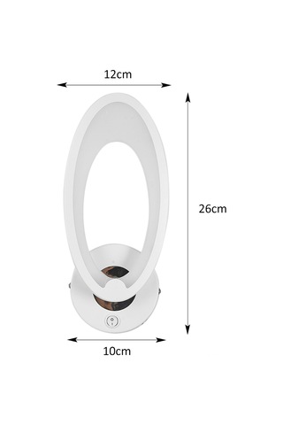 Shineyee 3062 Model Akrilik Ve Demir Duvar Lambası - 10w Led 3000k Islak Beyaz Işık, Ac85-265v Geniş Voltaj, On/off Anahtarlı, Yatak Odası, Oturma Odası Için Beyaz