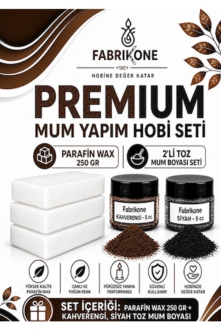Premium Mum Yapım Hobi Seti - Parafin Wax 250 Gr - 2'li Toz Mum Boyası Seti - Kahverengi, Siyah Bkfabpw2502khs Karışık