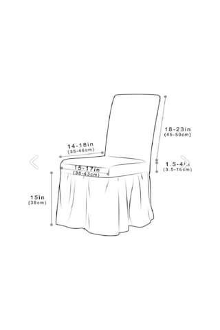 StarMall Jakarli Şal Desen Etekli Sandalye Örtüsü, Yüksek Kaliteli, Yıkanabilir, Esnekli, Lastikli 1 Adet Bej