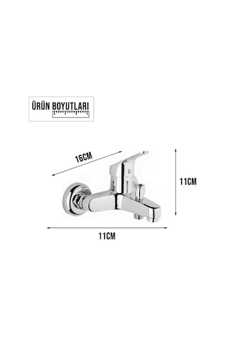 Kustar Krom Aç Kapa Mix Banyo Duş Bataryası Krom