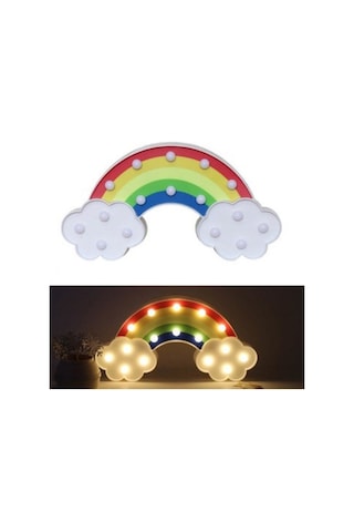 Kenpazar Led Işıklı Gökkuşağı Gece Lambası Dekoratif Aydınlatma Çok Renkli