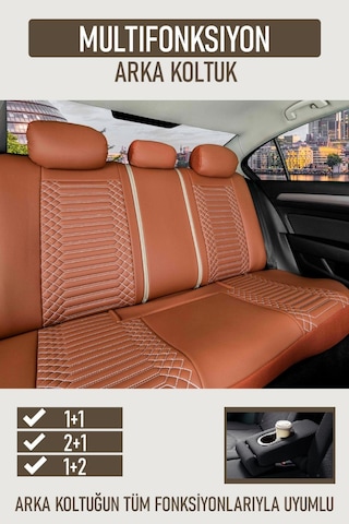 Volkswagen Passat B8 Comfortline Deri Oto Koltuk Kılıfı Ön Arka Takım Tarçın Exclusıve Model Scr