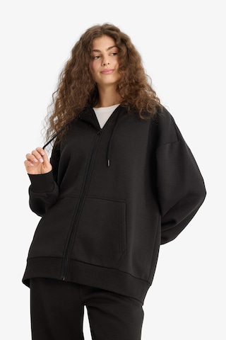 Defacto Oversize Geniş Kalıp Kapüşonlu Fermuarlı Sweatshirt V4233az25wnbk81 Siyah