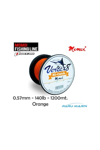 Momoi Vertex 8x 0.57mm 140lb 1200mt. Turuncu İp Misina