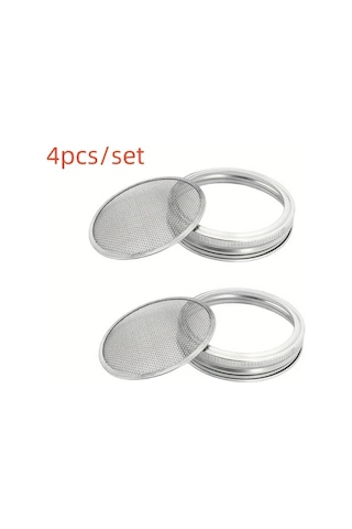Willowhaven 86mm Mason Jar Filtre Kapak Seti 4 Adet Paslanmaz Çelik Çimlenme Kapakları