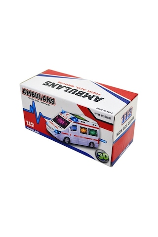 3d Işıklı. Sirenli Çarp Dön Sensörlü Ambulans