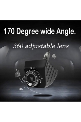 Monyee Oto Geri Görüş Kamerası Ahd 720p Gece Görüşü 170 Derece Ccd Dönüştürülebilir Gümüş Evrensel Araç Kamerası