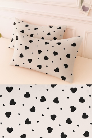 Lionas Desenli Pamuklu Kalpli Desen Yastık Kılıfı 2 Adet 50 X 70 Cm Siyah