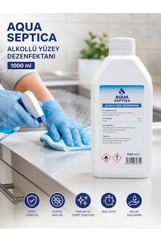Aqua Septica Alkollü Yüzey Dezenfektanı 1 Litre 2 Adet