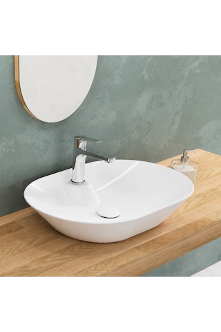 Isvea Sistema Y Tezgah Üstü Çanak Lavabo 60 Cm, Batarya Delikli Beyaz 10sy51060