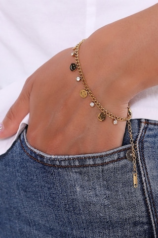 Bhs Life Kadın Gülen Yüz Figürlü Zirkon Taşlı Çelik Bileklik