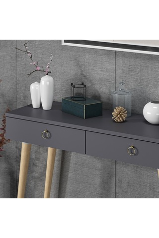 Dekorosso Arden Ahşap Ayaklı Modern Dekoratif Dresuar Antrasit
