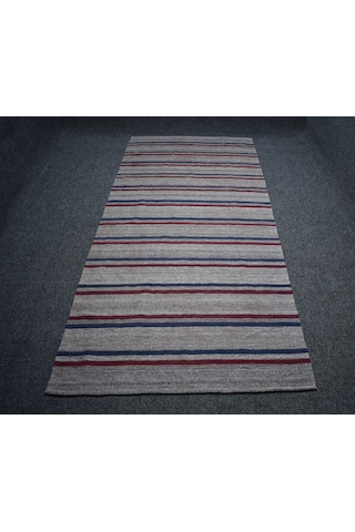Zehra Abla Halı Yeni El Dokuma Çubuklu Yağcıbedir Balıkesir Yün Kilim 7194 Çok Renkli